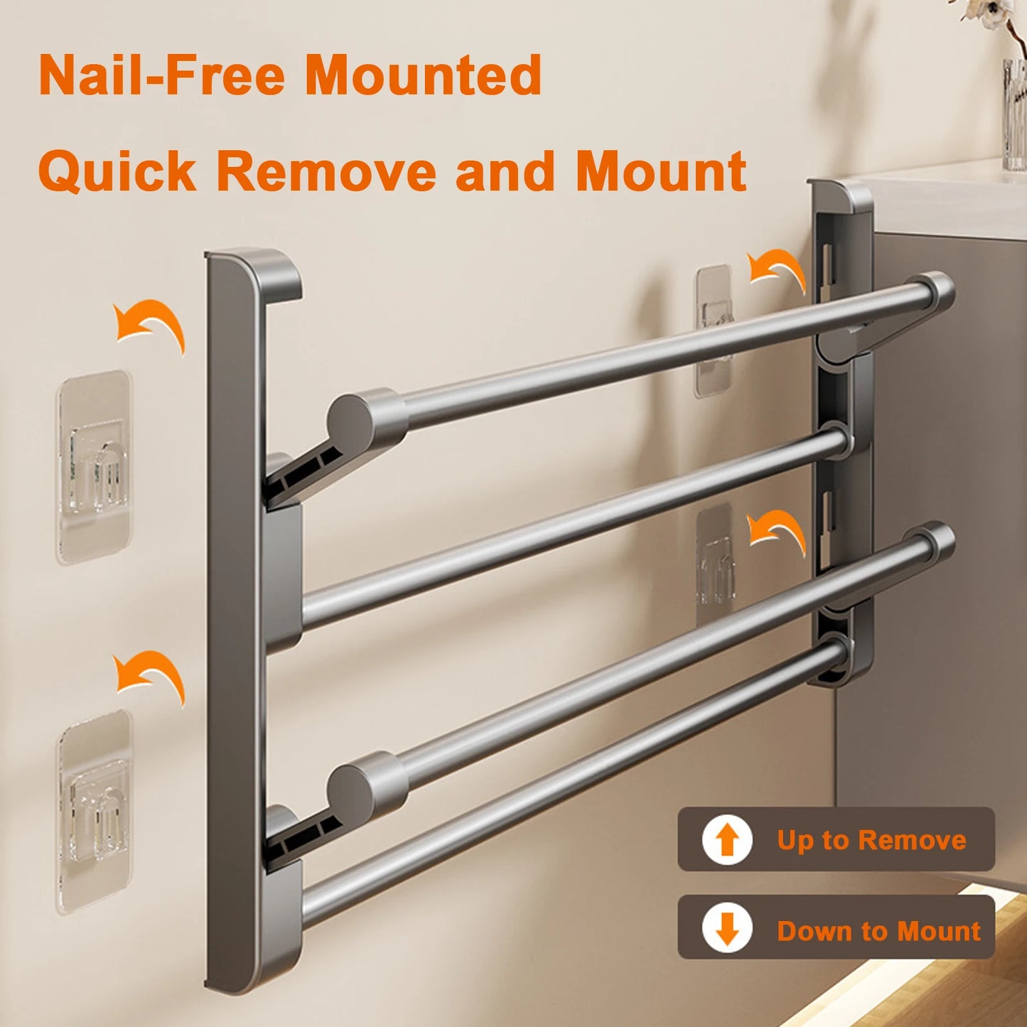 2025 Bathroom slipper rack wall-mounted non-punching toilet door shoe rack drain multi-functional folding shoe storage rack